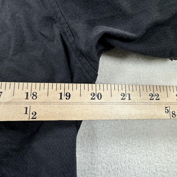 Buttercloth Shirt Mens Large Black Icy Cotton Short Sleeve Button Up Stretch - Picture 8 of 10